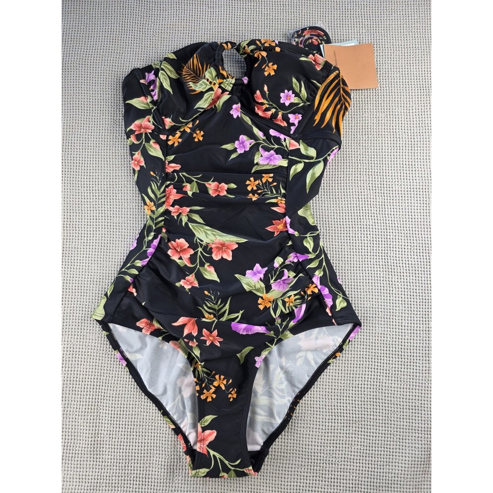Shade & Shore Women's One Piece Floral Swimsuit XL Tropical Tummy Control (501) - Picture 1 of 6